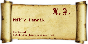 Már Henrik névjegykártya