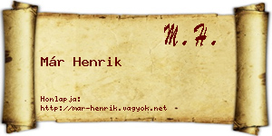 Már Henrik névjegykártya